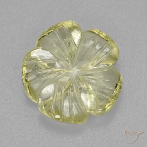 Quartz Jaune moyen-léger naturelle Taille Fleur, 4.84 ct, Transparent