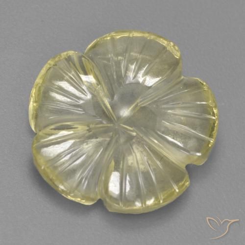 4.04ct Naturel Jaune lagon Quartz, Taille Fleur, Transparent