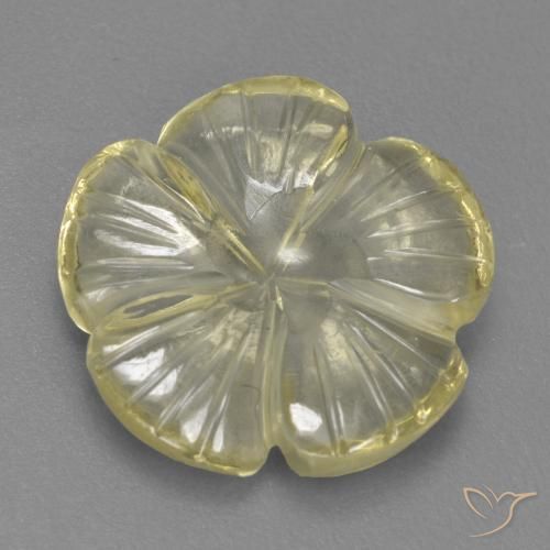 Quartz Jaune lagon naturelle Taille Fleur, 4.04 ct, Transparent