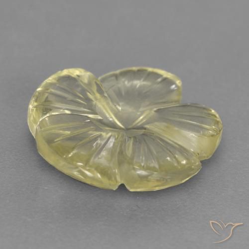 Quartz Jaune lagon naturelle Taille Fleur, 4.04 ct, Transparent