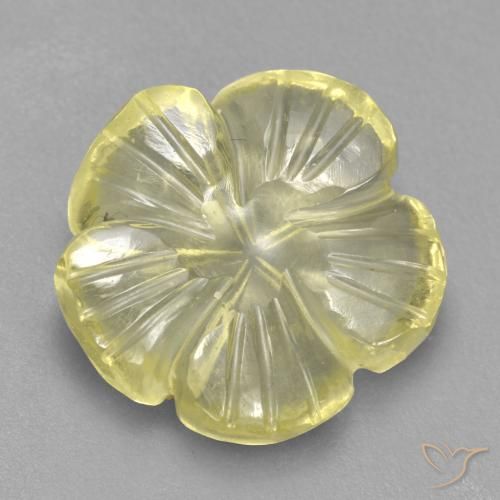 4.47ct Naturel Jaune lagon Quartz, Taille Fleur, Transparent