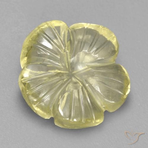 Quartz Jaune lagon naturelle Taille Fleur, 4.47 ct, Transparent