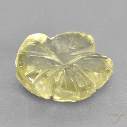 Quartz Jaune lagon naturelle Taille Fleur, 4.47 ct, Transparent