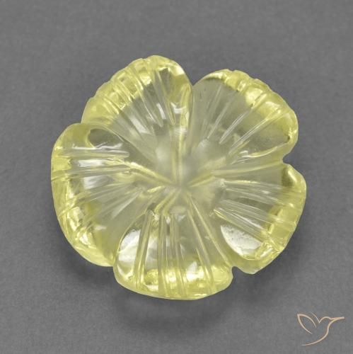 Quartz Jaune moyen naturelle Taille Fleur, 4.58 ct, Transparent