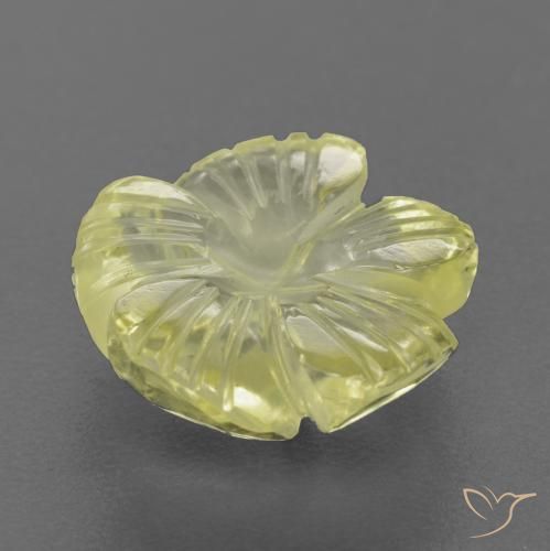 Quartz Jaune moyen naturelle Taille Fleur, 4.58 ct, Transparent