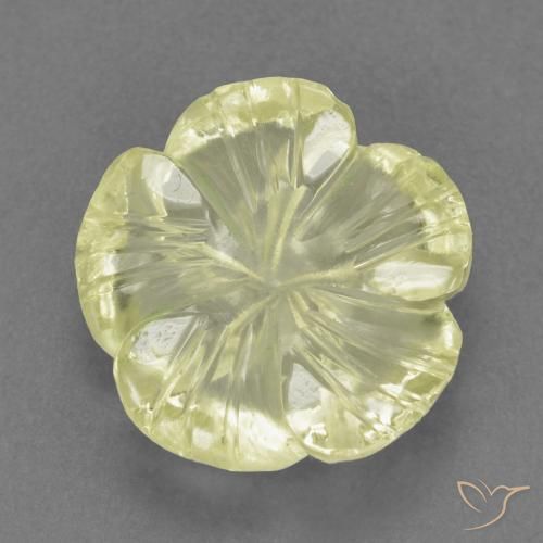 4.66ct Naturel Jaune clair Quartz, Taille Fleur, Transparent