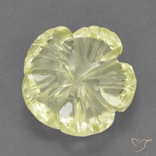 Quartz Jaune clair naturelle Taille Fleur, 4.66 ct, Transparent