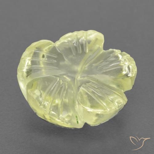Quartz Jaune clair naturelle Taille Fleur, 4.66 ct, Transparent