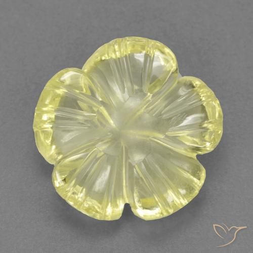 4.02ct Naturel Jaune moyen Quartz, Taille Fleur, Transparent
