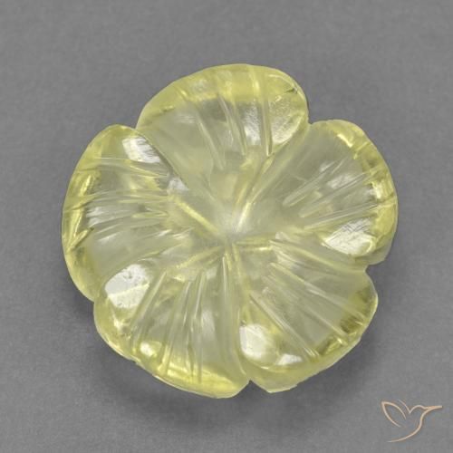 4.40ct Naturel Jaune moyen Quartz, Taille Fleur, Transparent