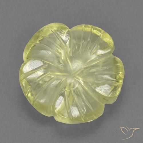Quartz Jaune moyen naturelle Taille Fleur, 4.40 ct, Transparent