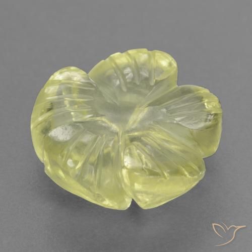 Quartz Jaune moyen naturelle Taille Fleur, 4.40 ct, Transparent