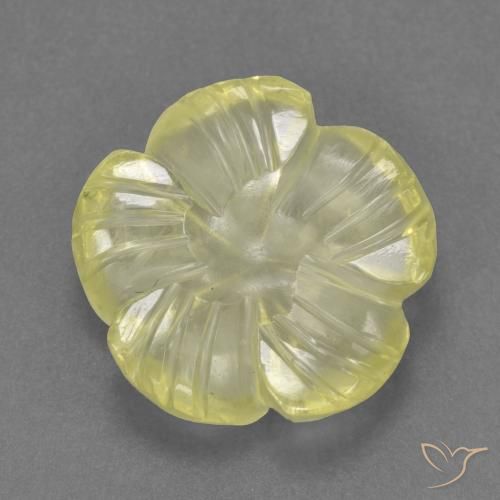4.30ct Naturel Jaune moyen-léger Quartz, Taille Fleur, Transparent