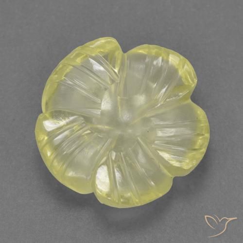 Quartz Jaune moyen-léger naturelle Taille Fleur, 4.30 ct, Transparent