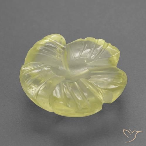 Quartz Jaune moyen-léger naturelle Taille Fleur, 4.30 ct, Transparent