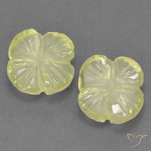 2.64ctw Naturel Jaune moyen-léger Quartz, Taille Fleur, Transparent