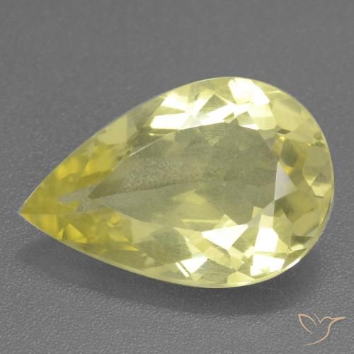 11.04ct Naturel Jaune clair Quartz, En forme de poire, VS