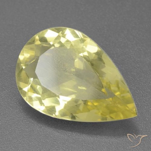 Quartz Jaune clair naturelle En forme de poire, 11.04 ct, VS