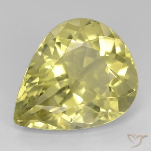 Quartz Jaune clair naturelle En forme de poire, 16.00 ct, VS