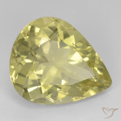 Quartz Jaune clair naturelle En forme de poire, 16.00 ct, VS