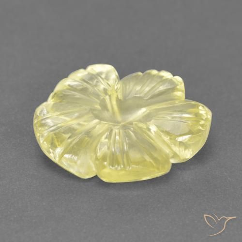 Quartz Jaune pâle naturelle Taille Fleur, 3.42 ct, Transparent