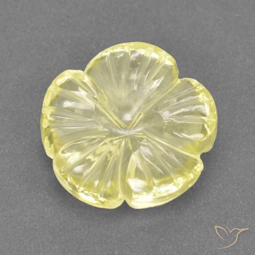 4.16ct Naturel Jaune moyen-léger Quartz, Taille Fleur, Transparent