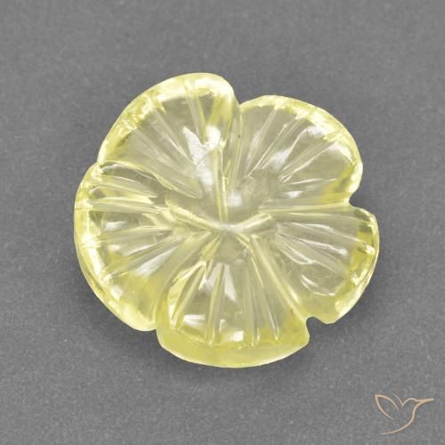 Quartz Jaune moyen-léger naturelle Taille Fleur, 4.16 ct, Transparent