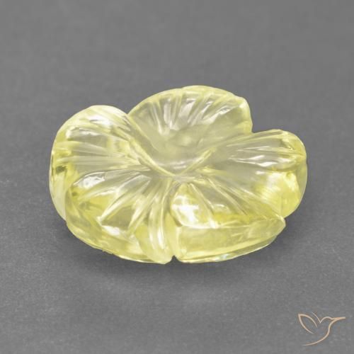 Quartz Jaune moyen-léger naturelle Taille Fleur, 4.16 ct, Transparent
