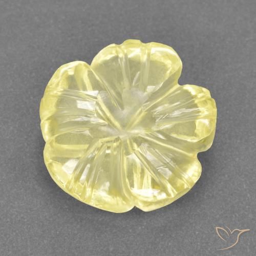 3.52ct Naturel Jaune pâle Quartz, Taille Fleur, Transparent