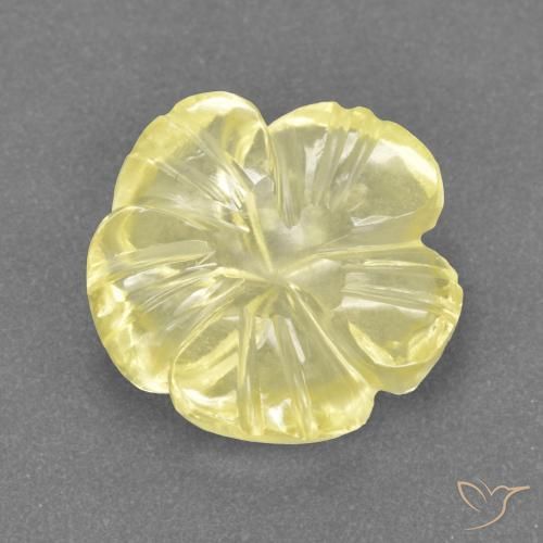 Quartz Jaune pâle naturelle Taille Fleur, 3.52 ct, Transparent