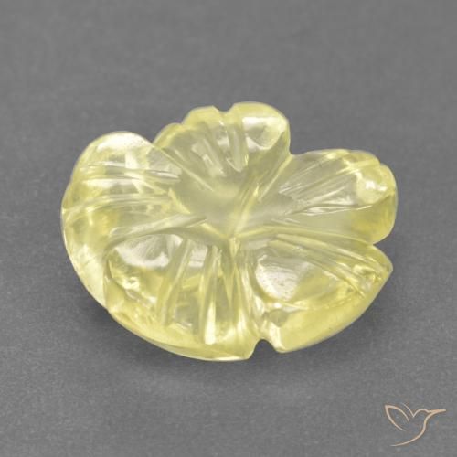 Quartz Jaune pâle naturelle Taille Fleur, 3.52 ct, Transparent