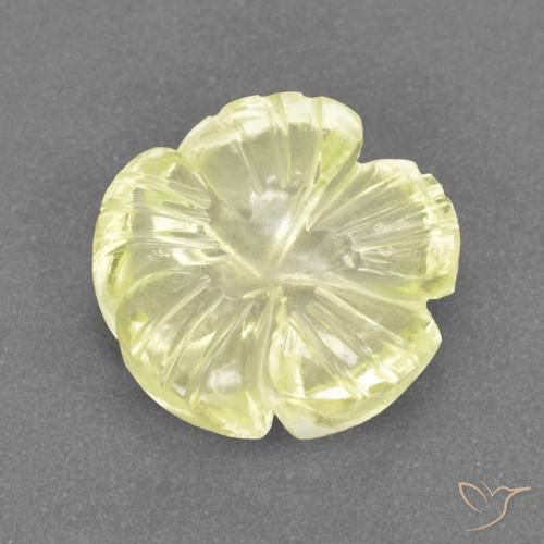 3.16ct Naturel Jaune pâle Quartz, Taille Fleur, Transparent, Photo A