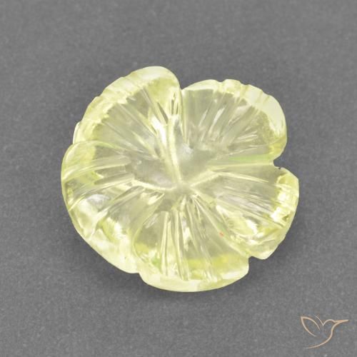 Quartz Jaune pâle naturelle Taille Fleur, 3.16 ct, Transparent