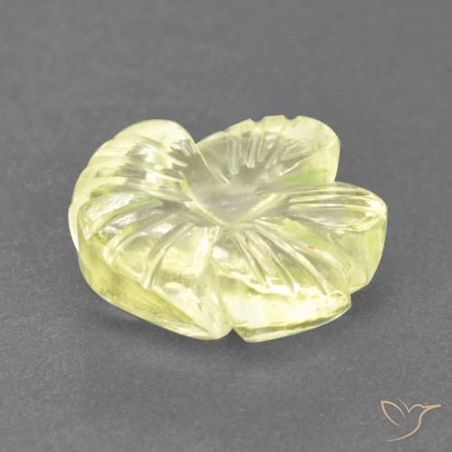 Quartz Jaune pâle naturelle Taille Fleur, 3.16 ct, Transparent