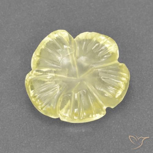 Quartz Jaune lagon naturelle Taille Fleur, 2.95 ct, Transparent