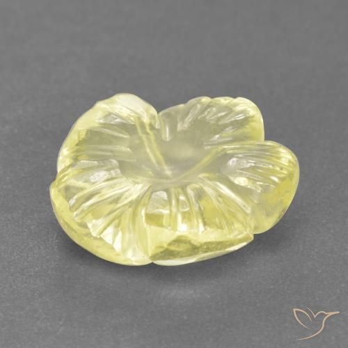 Quartz Jaune lagon naturelle Taille Fleur, 2.95 ct, Transparent