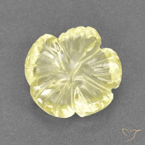 3.11ct Naturel Jaune lagon Quartz, Taille Fleur, Transparent