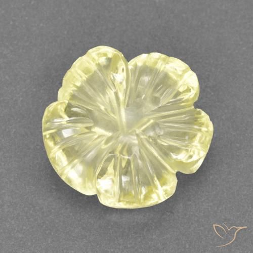 Quartz Jaune lagon naturelle Taille Fleur, 3.11 ct, Transparent