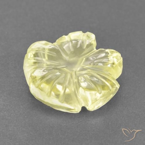 Quartz Jaune lagon naturelle Taille Fleur, 3.11 ct, Transparent
