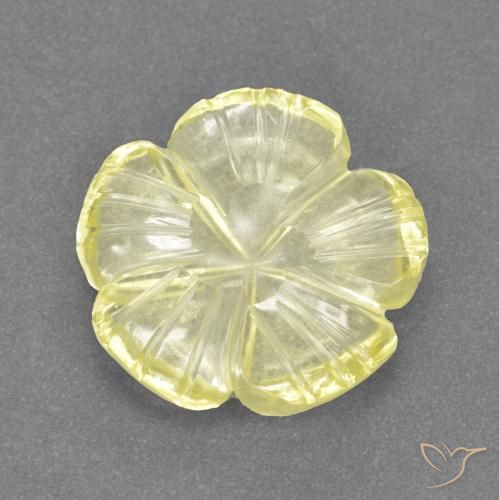 3.51ct Naturel Jaune lagon Quartz, Taille Fleur, Transparent
