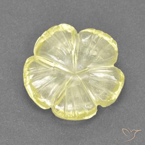 Quartz Jaune lagon naturelle Taille Fleur, 3.51 ct, Transparent
