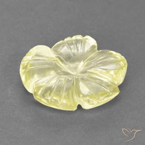 Quartz Jaune lagon naturelle Taille Fleur, 3.51 ct, Transparent
