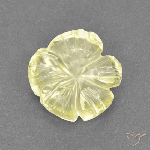 2.33ct Naturel Jaune pâle Quartz, Taille Fleur, Transparent