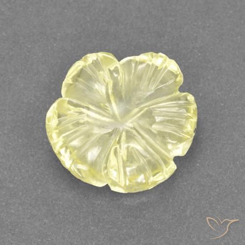 Quartz Jaune pâle naturelle Taille Fleur, 2.33 ct, Transparent
