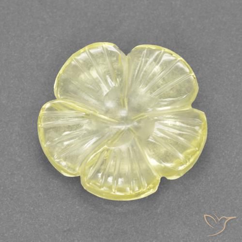 Quartz Jaune moyen-léger naturelle Taille Fleur, 3.40 ct, Transparent
