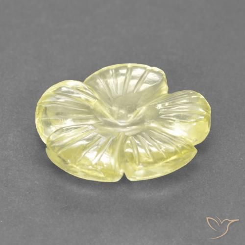 Quartz Jaune moyen-léger naturelle Taille Fleur, 3.40 ct, Transparent