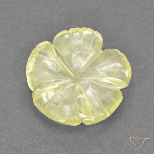 3.23ct Naturel Jaune moyen-léger Quartz, Taille Fleur, Transparent