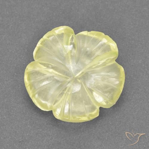 Quartz Jaune moyen-léger naturelle Taille Fleur, 3.23 ct, Transparent