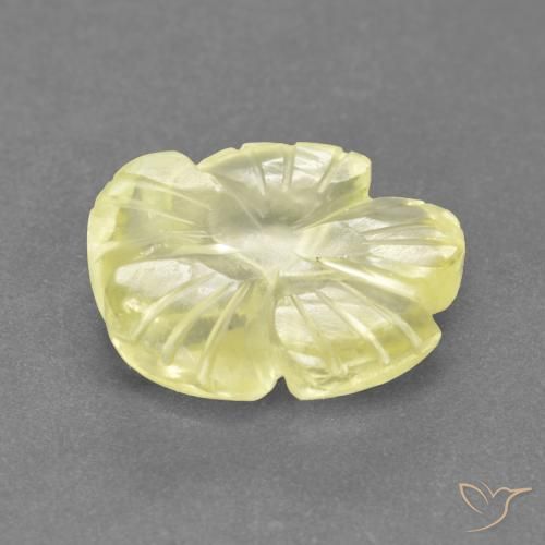 Quartz Jaune moyen-léger naturelle Taille Fleur, 3.23 ct, Transparent