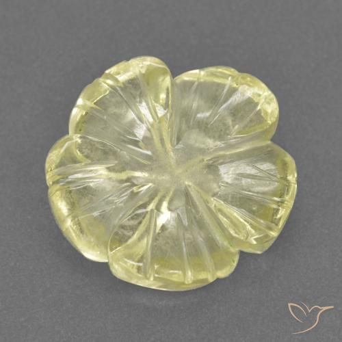 2.52ct Naturel Jaune moyen-léger Quartz, Taille Fleur, Transparent